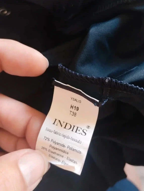 Vestido longo azul marinho com botões, Indies, T38 – photo 6